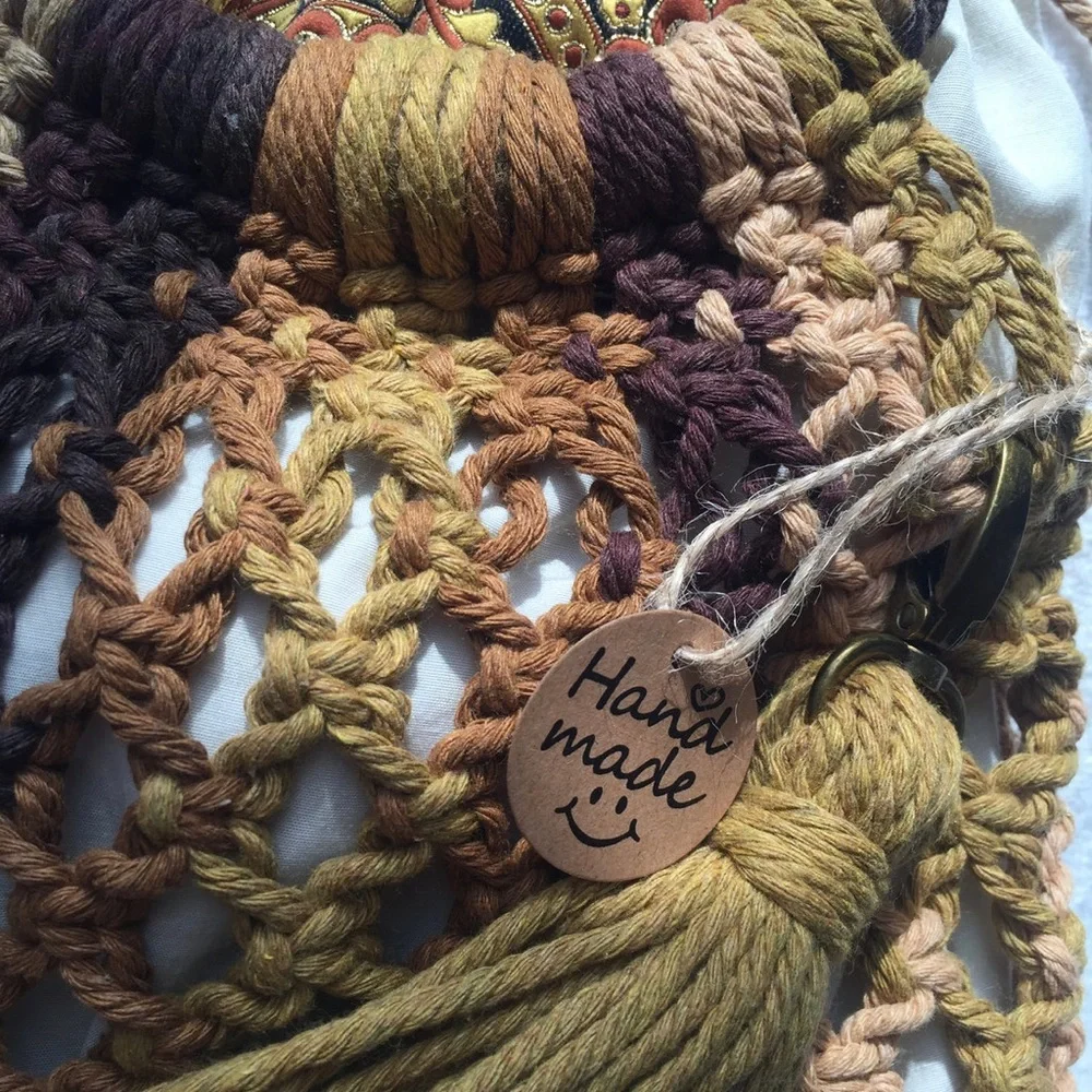 Vintage macrame handbag with Strap - Picture 5 of 16